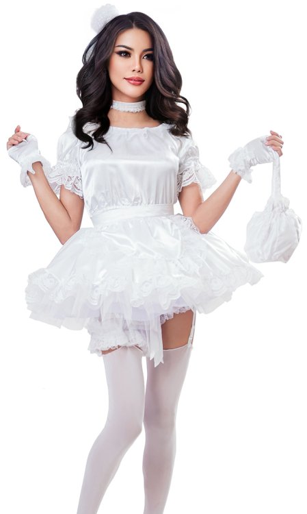 White Satin French Maid