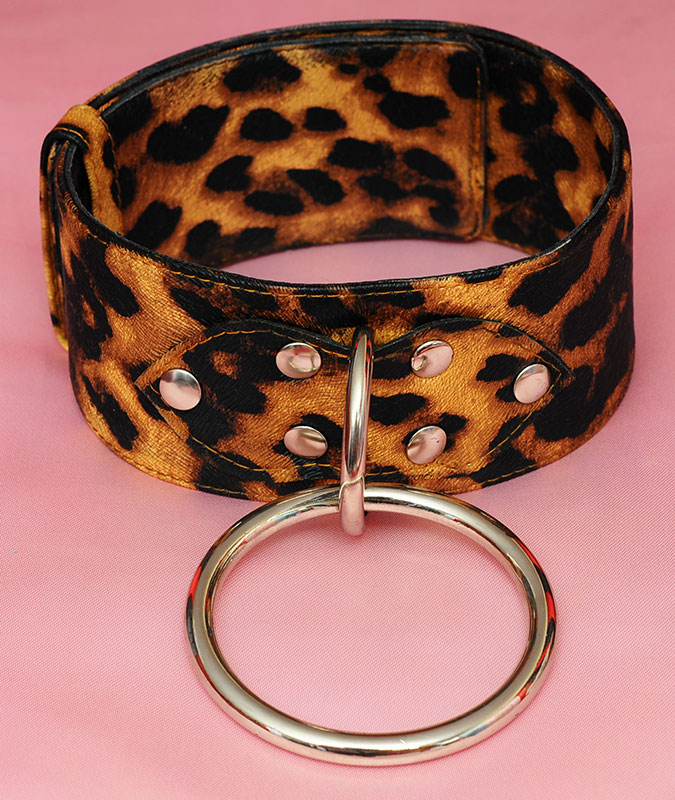 2 inch bronze leopard slave collar bon066 9