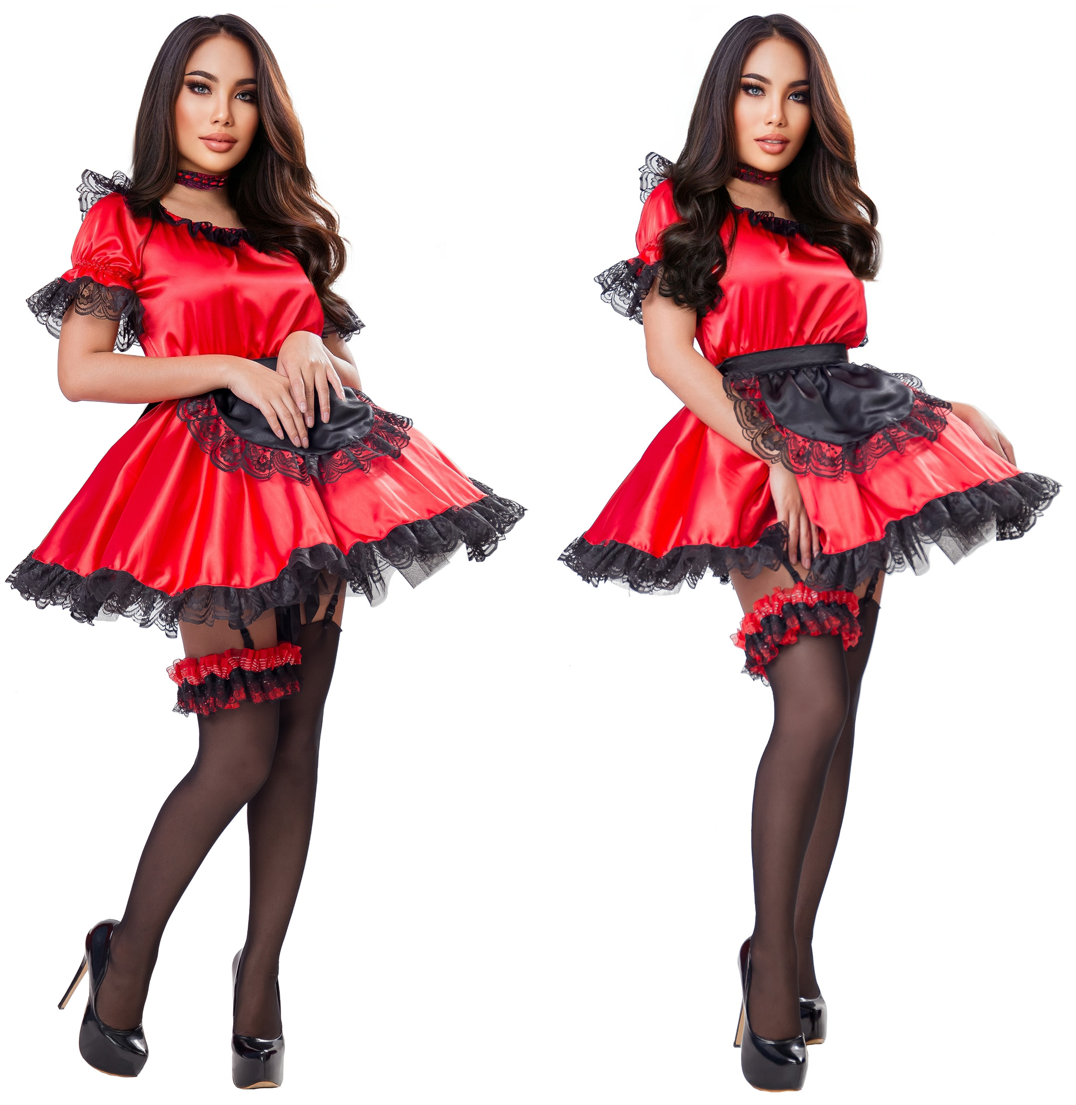 red satin french maid 13